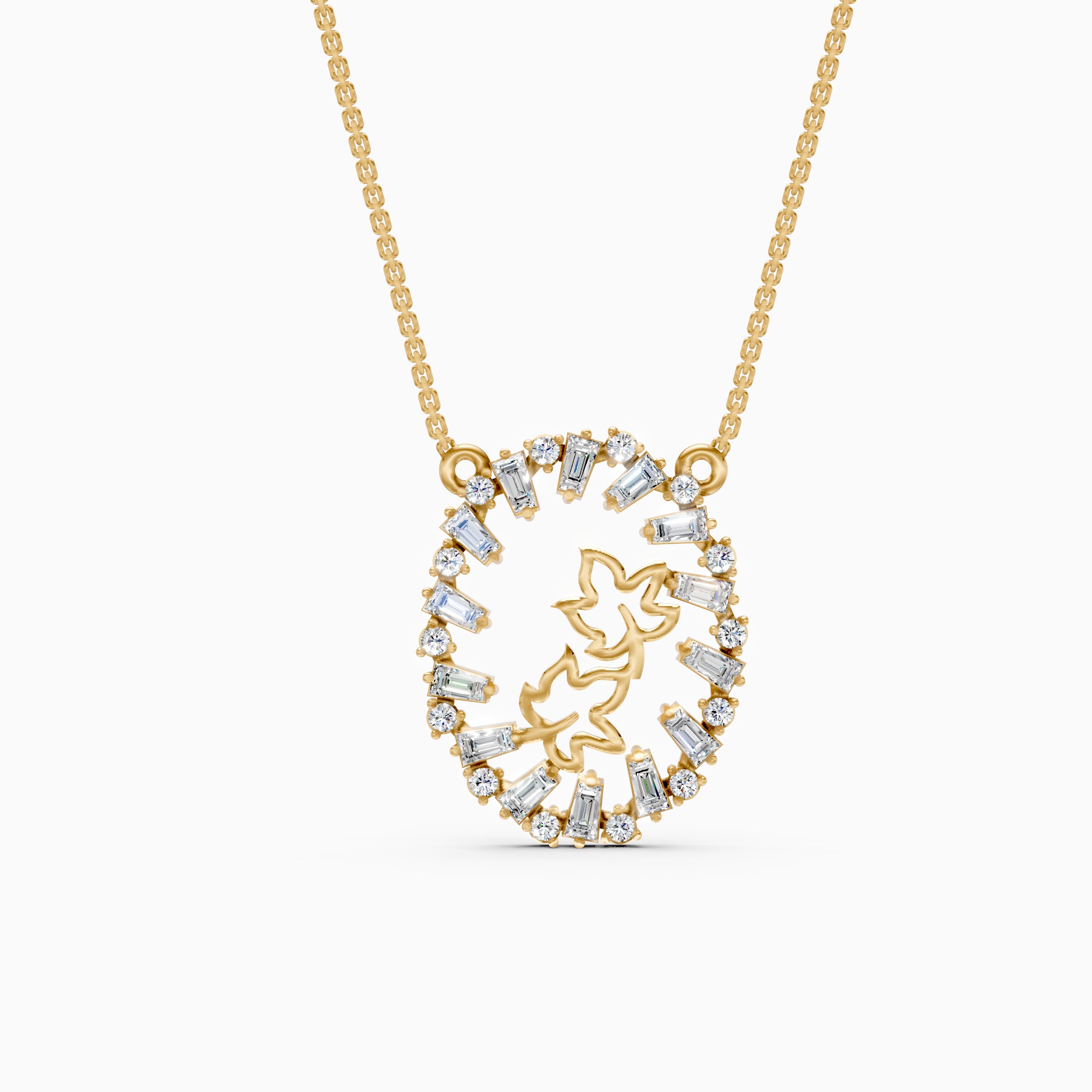 Floral Diamond Pendant Necklace